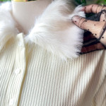 فستان صوف مع فرو