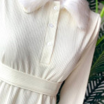 فستان صوف مع فرو