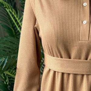 فستان صوف مع فرو