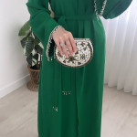 عباي كريب الاكمام ستراس