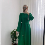 عباي كريب الاكمام ستراس