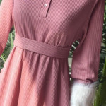 فستان صوف مع فرو